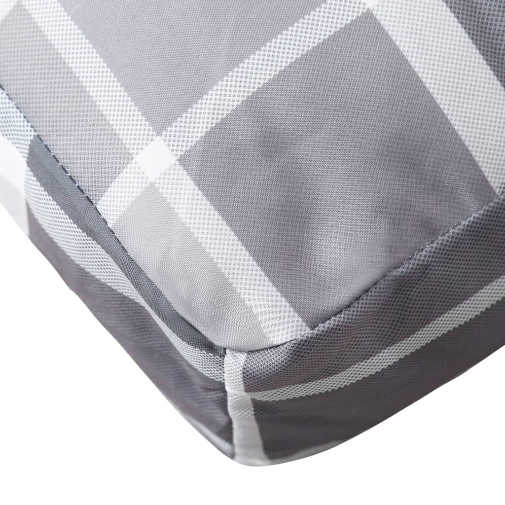 Palettenkissen Grau Karomuster 80x40x12 cm Stoff