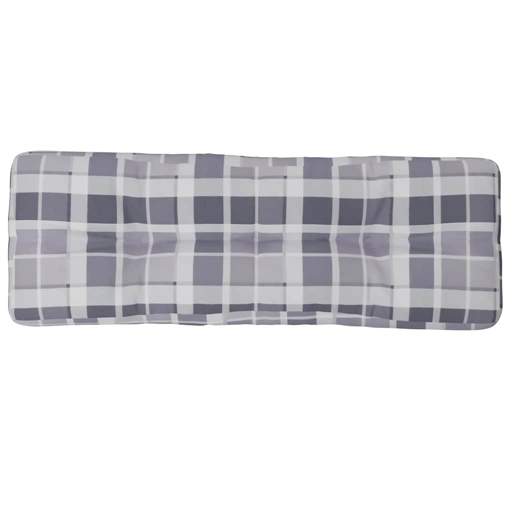 Palettenkissen Grau Karomuster 120x40x12 cm Stoff