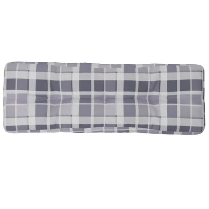 Palettenkissen Grau Karomuster 120x40x12 cm Stoff