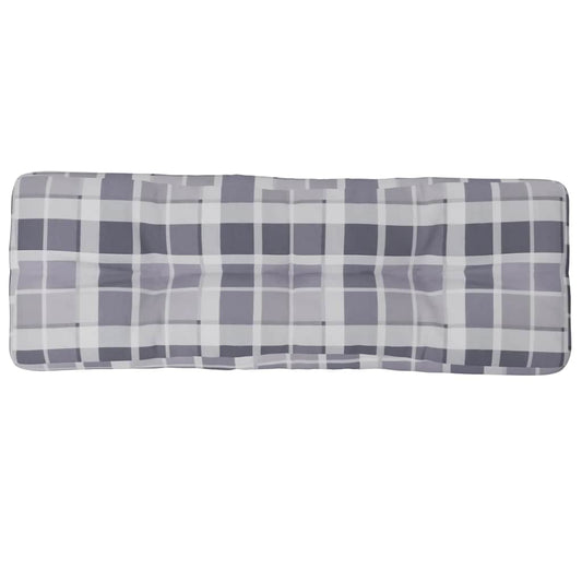 Palettenkissen Grau Karomuster 120x40x12 cm Stoff