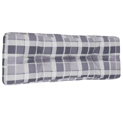 Palettenkissen Grau Karomuster 120x40x12 cm Stoff