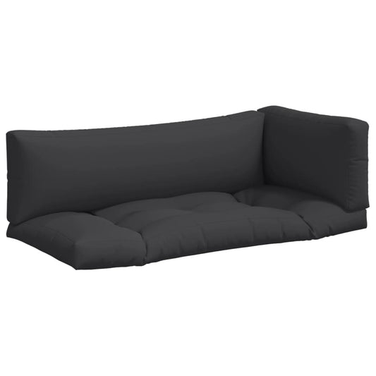 Palettenkissen 3-tlg. Schwarz Stoff