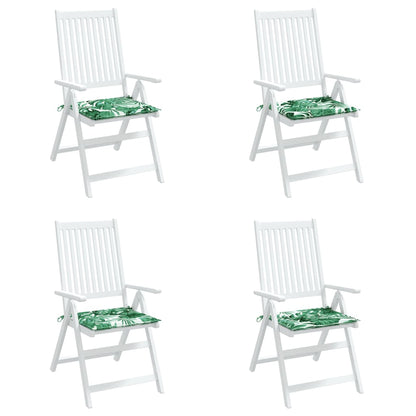 Stuhlkissen 4 Stk. Blattmuster 40x40x3 cm Stoff