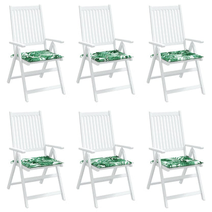 Stuhlkissen 6 Stk. Blattmuster 40x40x3 cm Stoff