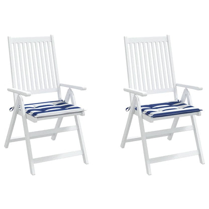 Gartenstuhl-Kissen 2 Stk. Blau & Weiß Gestreift 40x40x4cm Stoff