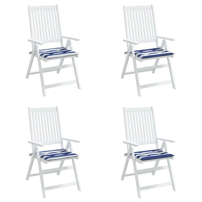 Gartenstuhl-Kissen 4 Stk. Blau & Weiß Gestreift 40x40x4cm Stoff