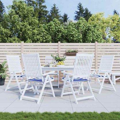 Gartenstuhl-Kissen 6 Stk. Blau & Weiß Gestreift 40x40x4cm Stoff