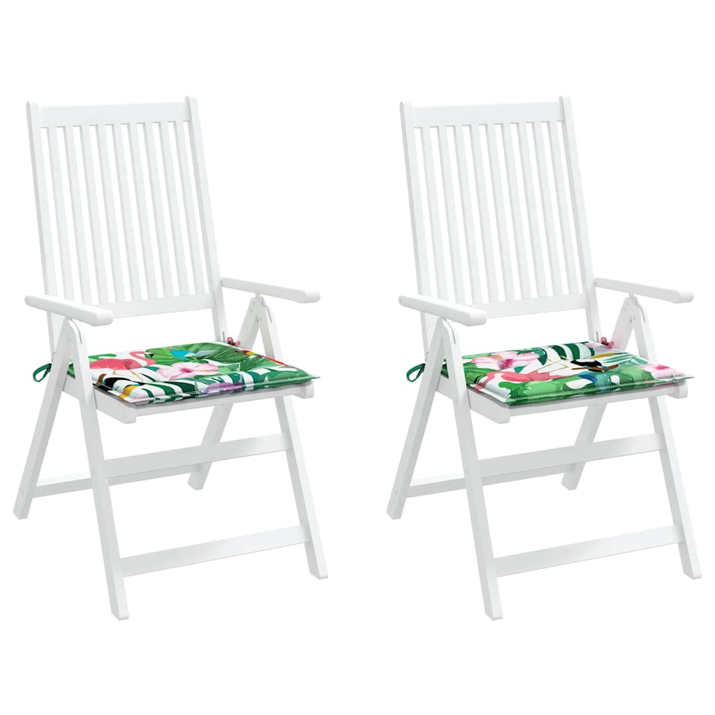 Gartenstuhl-Kissen 2 Stk. Mehrfarbig 40x40x4 cm Stoff