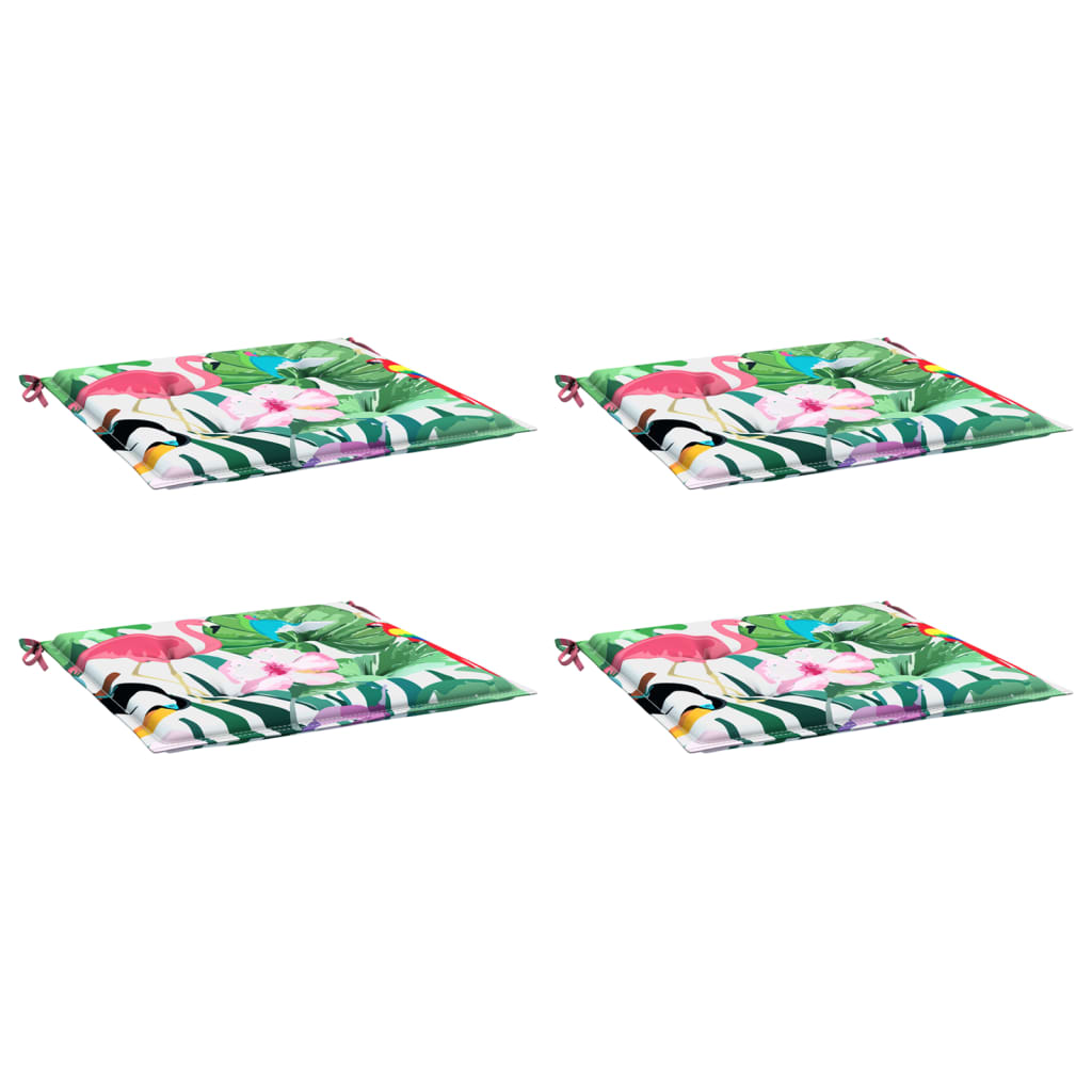 Gartenstuhl-Kissen 4 Stk. Mehrfarbig 40x40x4 cm Stoff