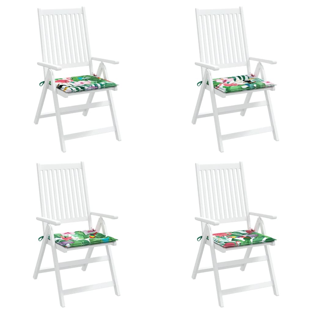 Gartenstuhl-Kissen 4 Stk. Mehrfarbig 40x40x4 cm Stoff