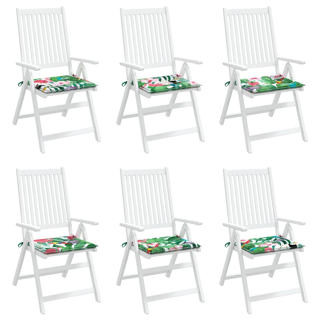 Gartenstuhl-Kissen 6 Stk. Mehrfarbig 40x40x4 cm Stoff