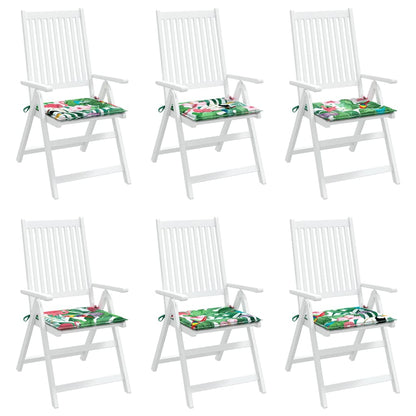 Gartenstuhl-Kissen 6 Stk. Mehrfarbig 40x40x4 cm Stoff