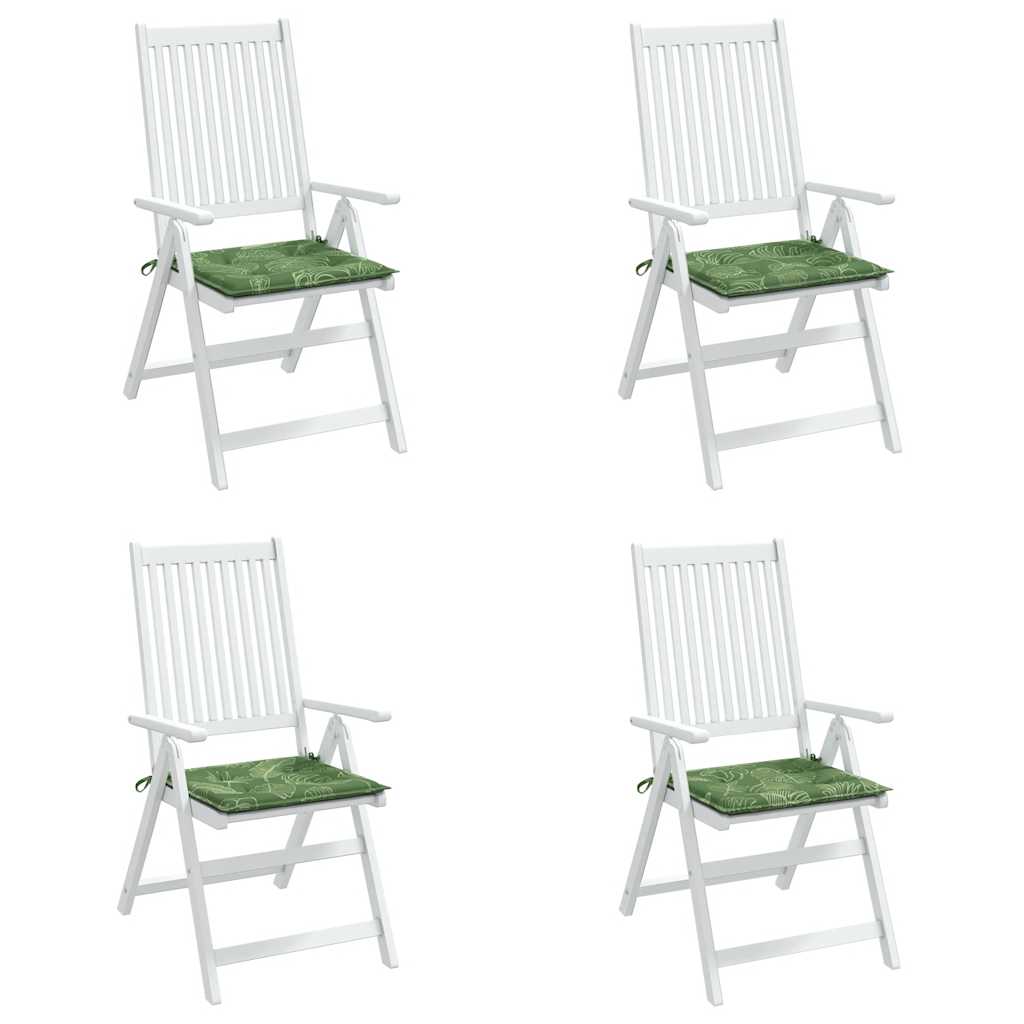 Stuhlkissen 4 Stk. Blattmuster 40x40x4 cm Stoff