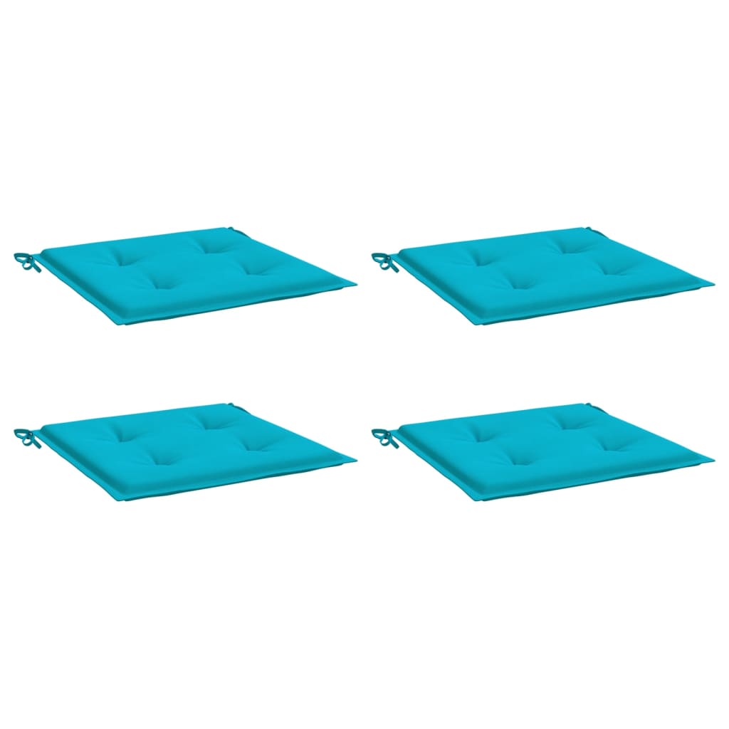Gartenstuhl-Kissen 4 Stk. Türkis 40x40x4 cm Stoff