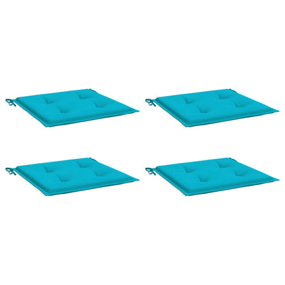 Gartenstuhl-Kissen 4 Stk. Türkis 40x40x4 cm Stoff