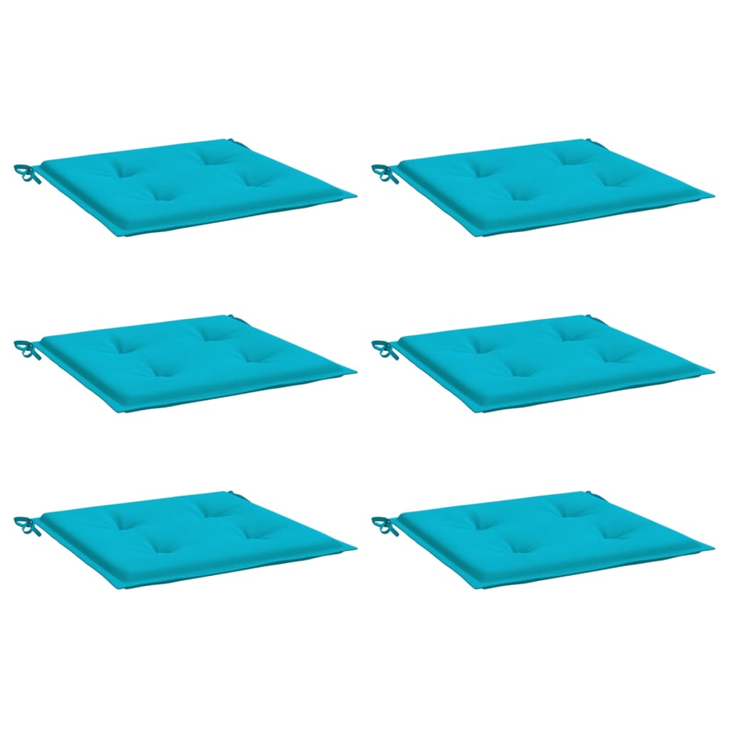 Gartenstuhl-Kissen 6 Stk. Türkis 40x40x4 cm Stoff