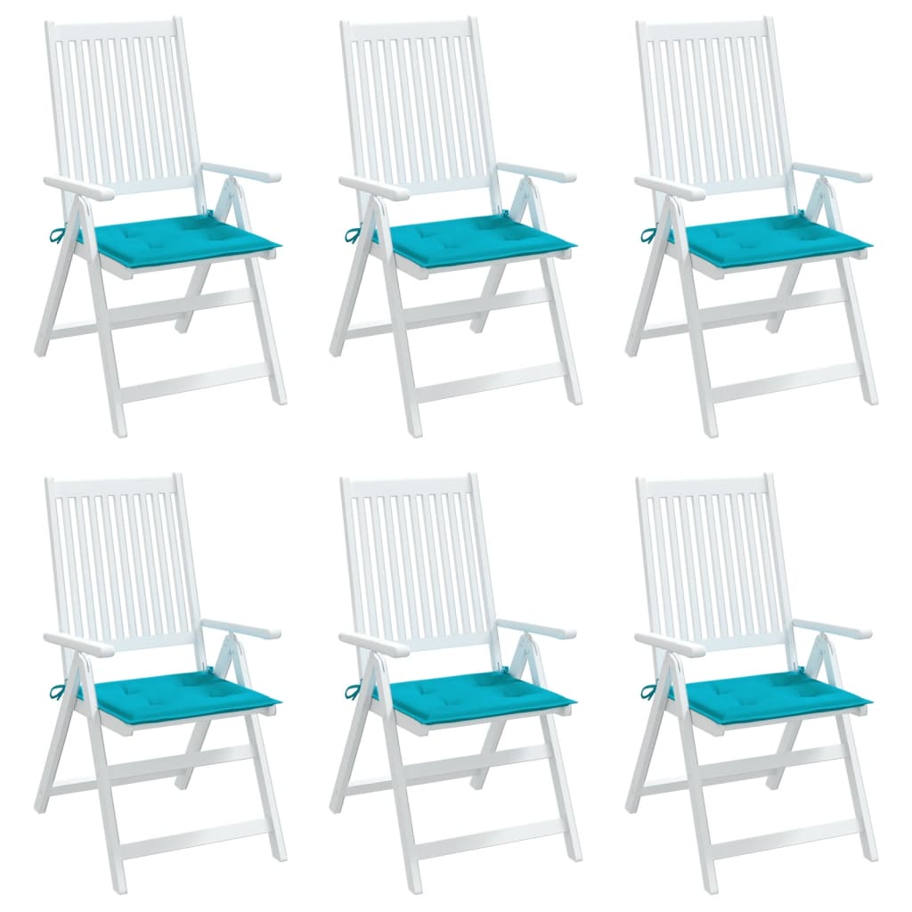 Gartenstuhl-Kissen 6 Stk. Türkis 40x40x4 cm Stoff