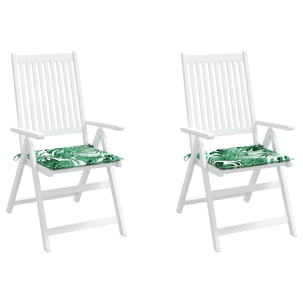 Sitzkissen 2 Stk. Blattmuster 50x50x4 cm Stoff