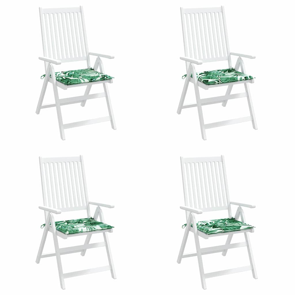 Stuhlkissen 4 pcs Blattmuster 50 x 50 x 4 cm Oxford-Stoff