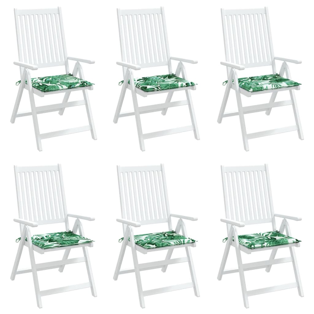 Sitzkissen 6 Stk. Blattmuster 50x50x3 cm Stoff