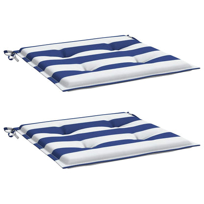 Havestolehynde 2 stk Blå &amp; Hvid Stribet 50x50x3cm Stof