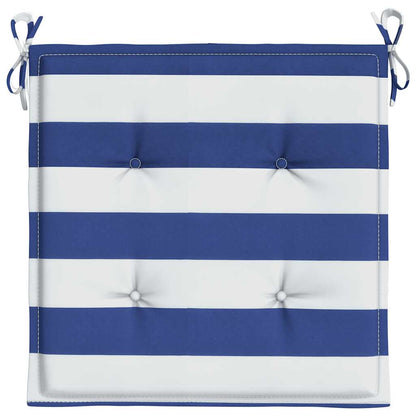 Havestolehynde 2 stk Blå &amp; Hvid Stribet 50x50x3cm Stof