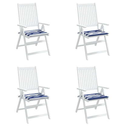 Gartenstuhl-Kissen 4 Stk. Blau & Weiß Gestreift 50x50x4cm Stoff