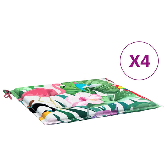 Gartenstuhl-Kissen 4 Stk. Mehrfarbig 50x50x4 cm Stoff