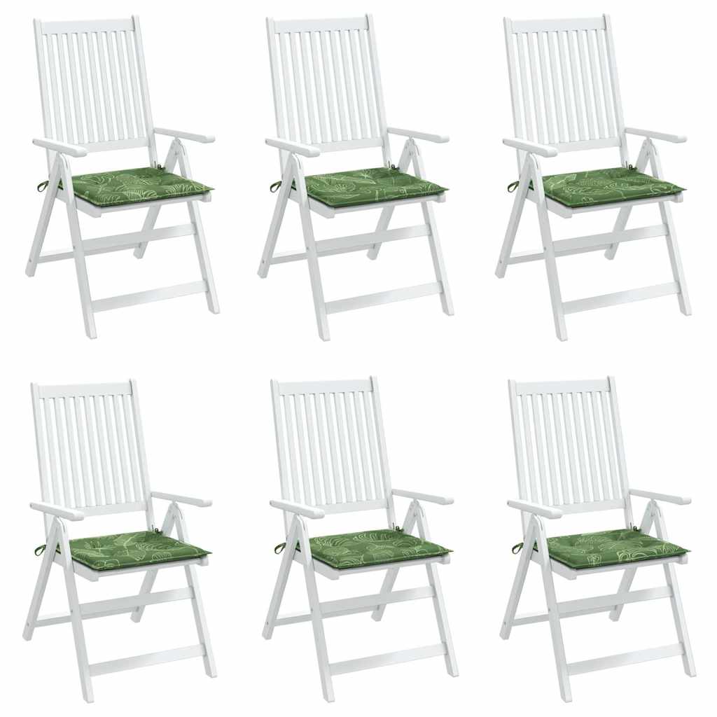 Sitzkissen 6 Stk. Blattmuster 50x50x4 cm Stoff