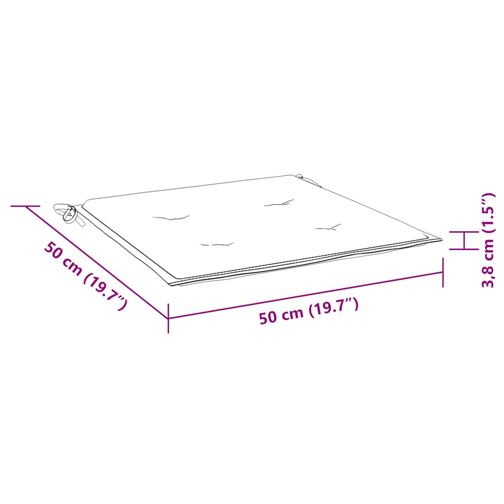 Gartenstuhl-Kissen 6 Stk. Rosa 50x50x4 cm Stoff
