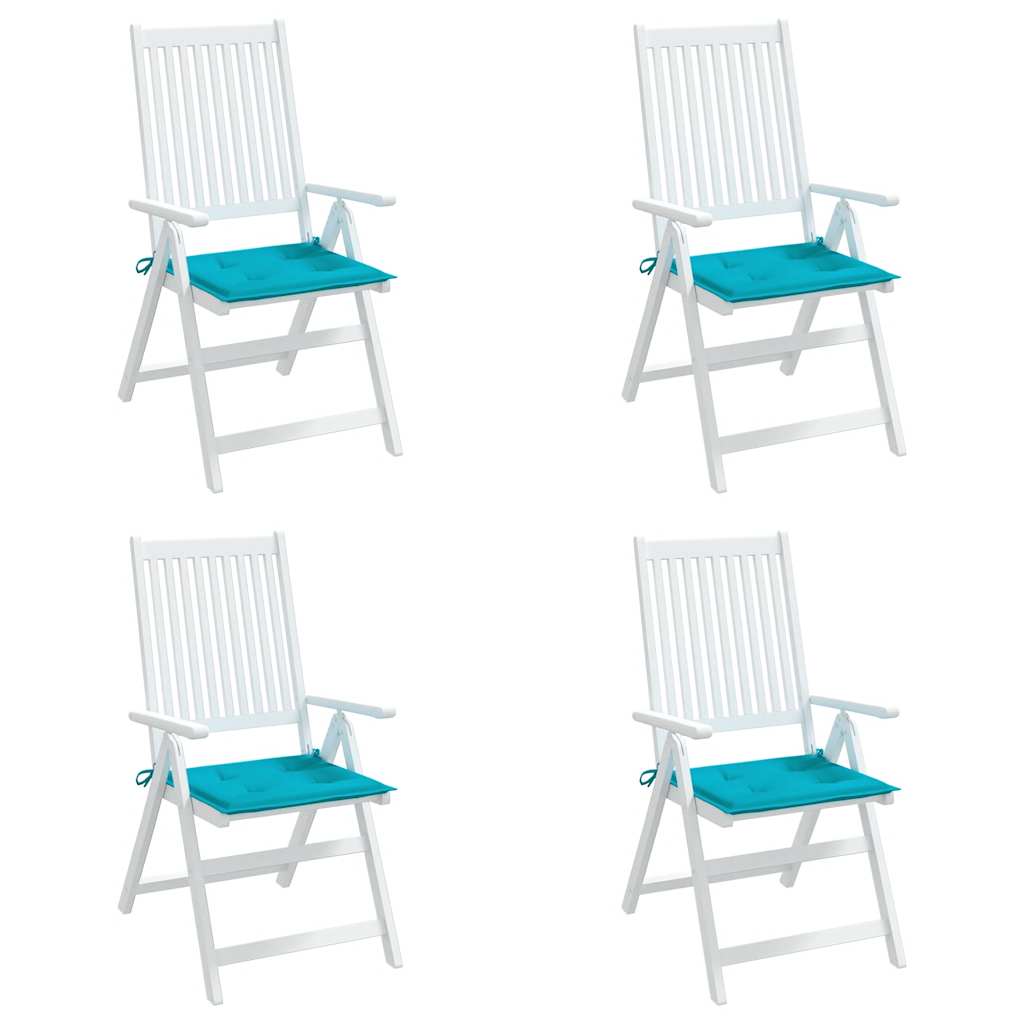 Gartenstuhl-Kissen 4 Stk. Türkis 50x50x4 cm Stoff