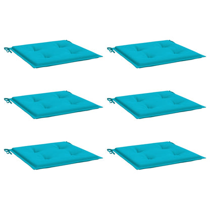 Gartenstuhl-Kissen 6 Stk. Türkis 50x50x4 cm Stoff