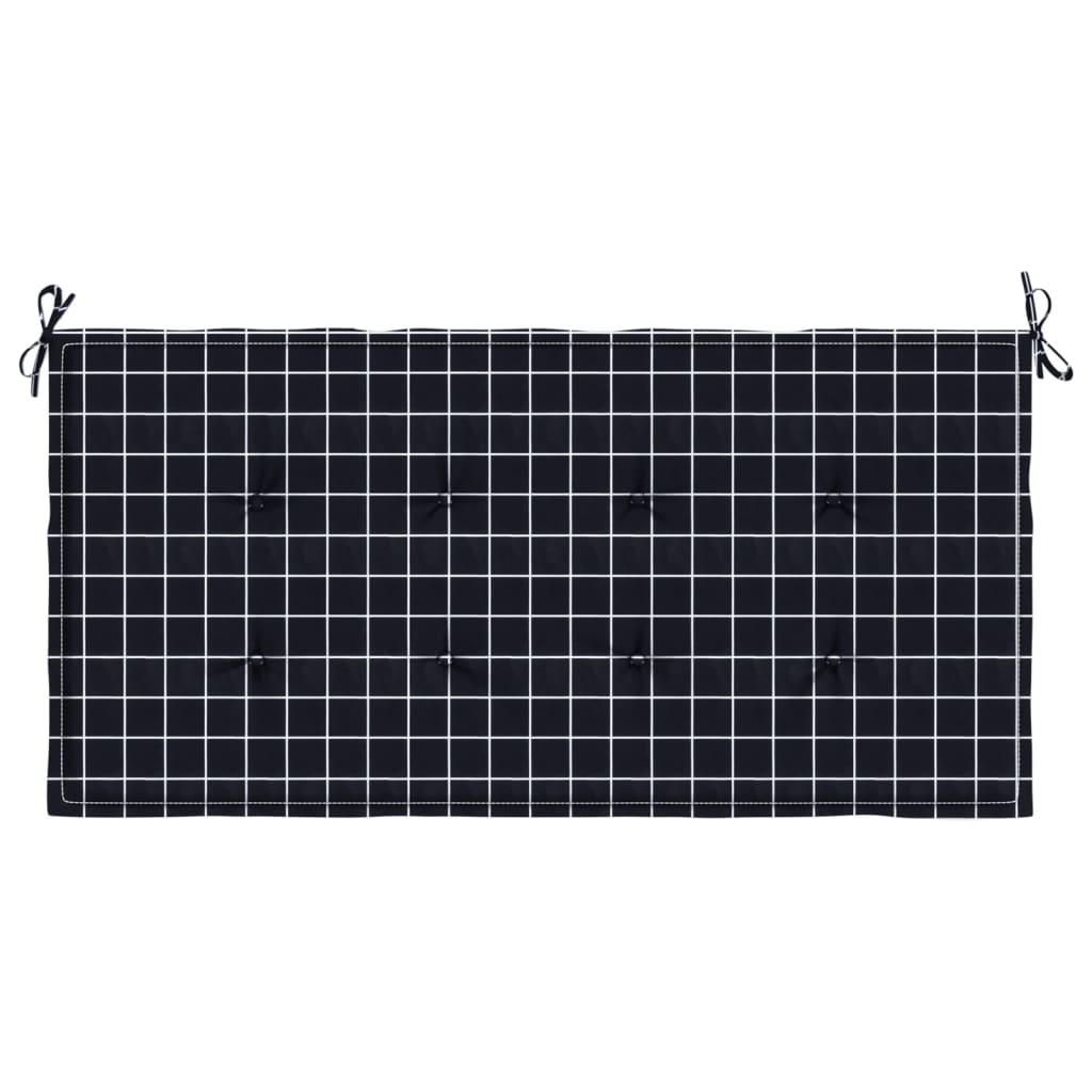 Gartenbank-Auflage Schwarz Karomuster 100x50x4 cm Oxford-Gewebe