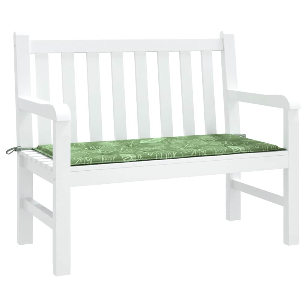 Gartenbank-Auflage Blattmuster 100x50x4 cm Oxford-Gewebe