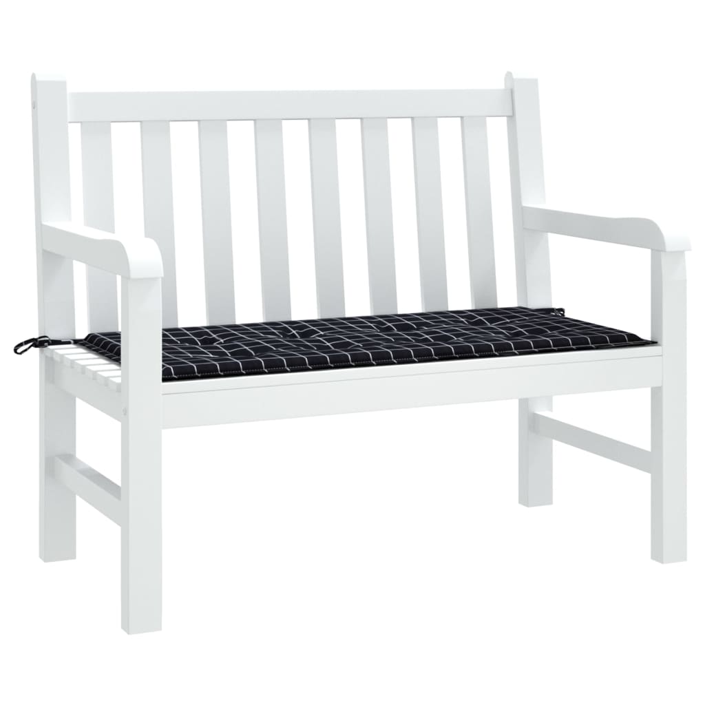 Gartenbank-Auflage Schwarz Karomuster 120x50x4 cm Oxford-Gewebe