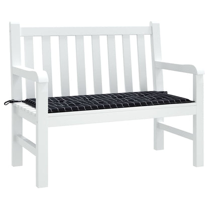 Gartenbank-Auflage Schwarz Karomuster 120x50x4 cm Oxford-Gewebe