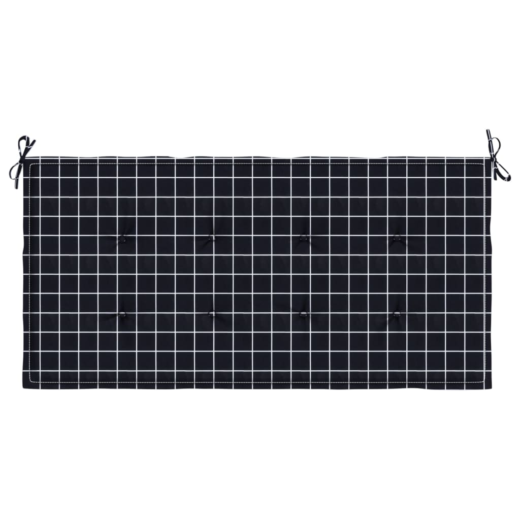 Gartenbank-Auflage Schwarz Karomuster 120x50x4 cm Oxford-Gewebe