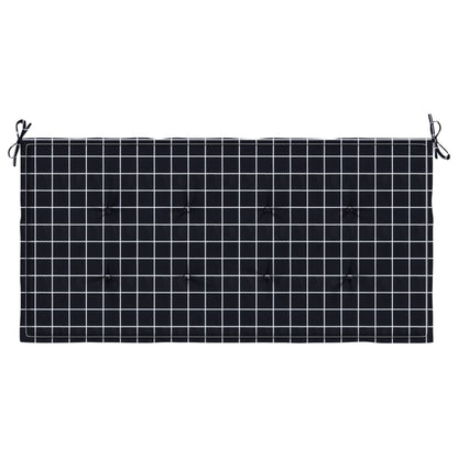 Gartenbank-Auflage Schwarz Karomuster 120x50x4 cm Oxford-Gewebe