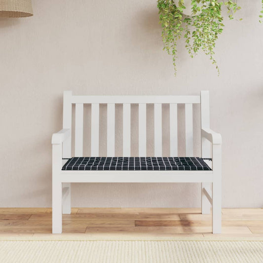 Gartenbank-Auflage Schwarz Karomuster 120x50x4 cm Oxford-Gewebe