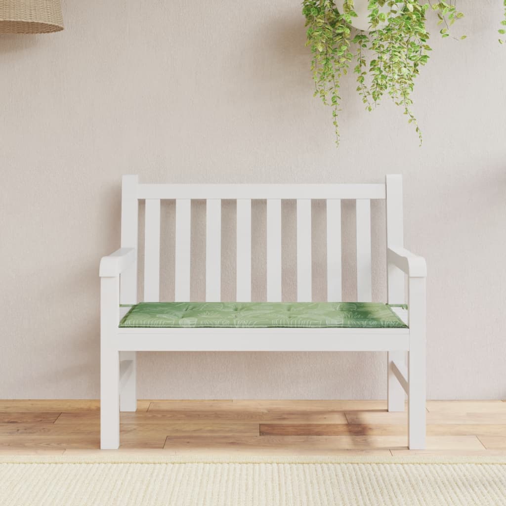 Gartenbank-Auflage Blattmuster 120x50x4 cm Oxford-Gewebe