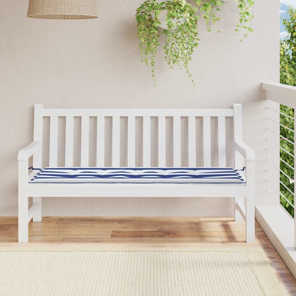 Gartenbank-Auflage Blau&Weiß Gestreift 150x50x4cm Oxford-Gewebe