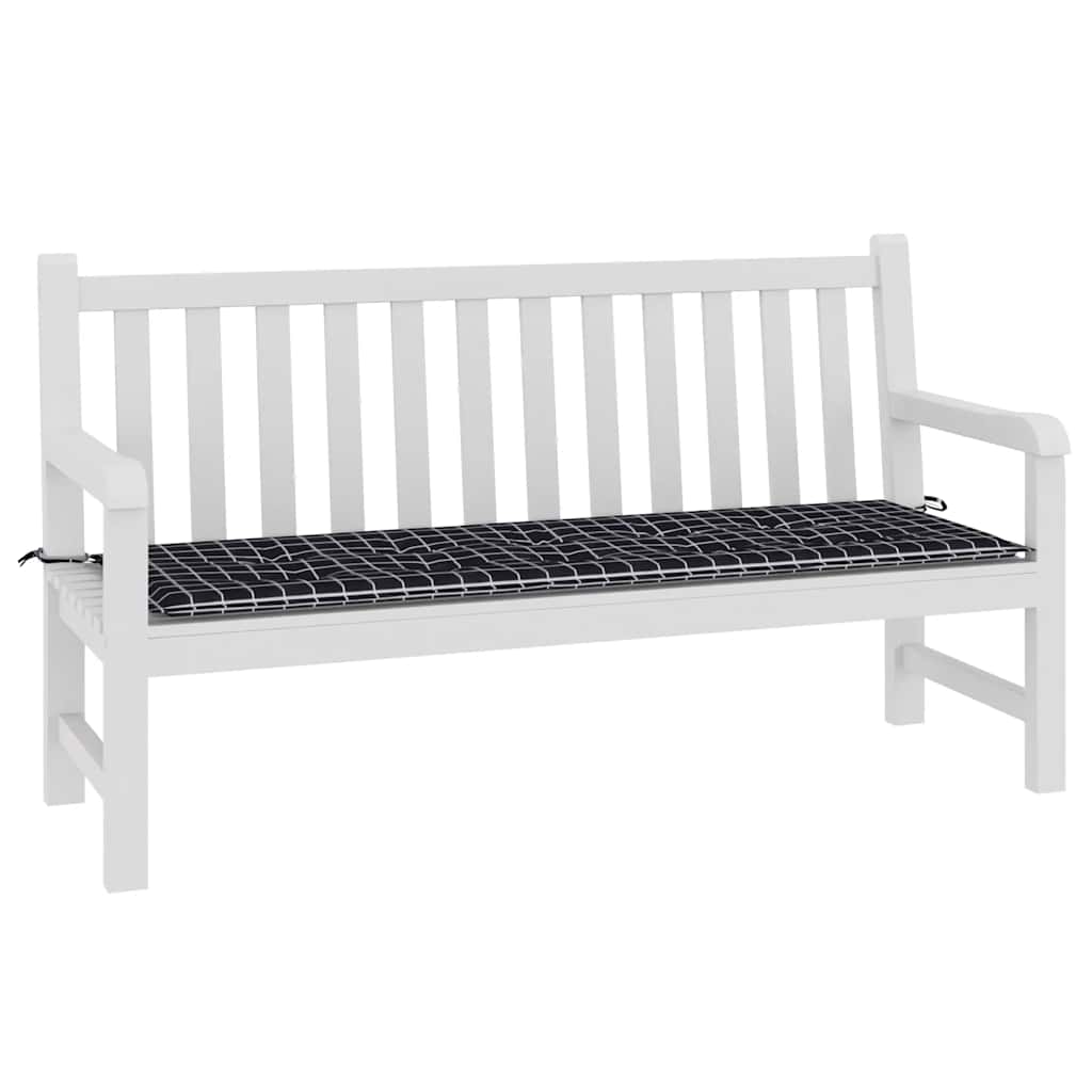 Gartenbank-Auflage Schwarz Karomuster 150x50x4 cm Oxford-Gewebe