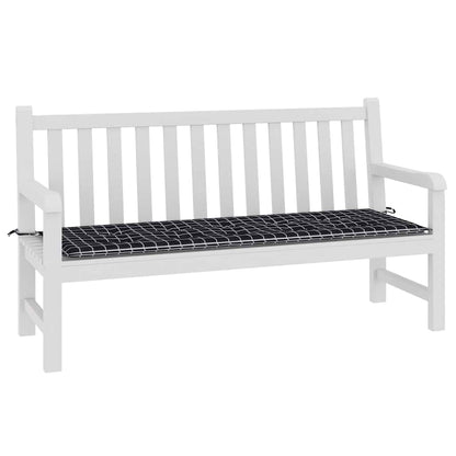 Gartenbank-Auflage Schwarz Karomuster 150x50x4 cm Oxford-Gewebe