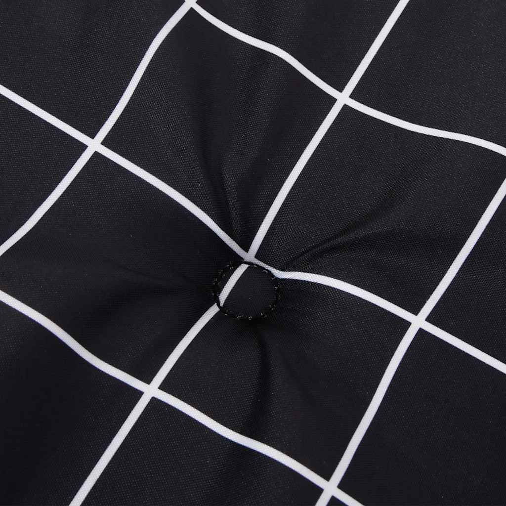 Gartenbank-Auflage Schwarz Karomuster 150x50x4 cm Oxford-Gewebe