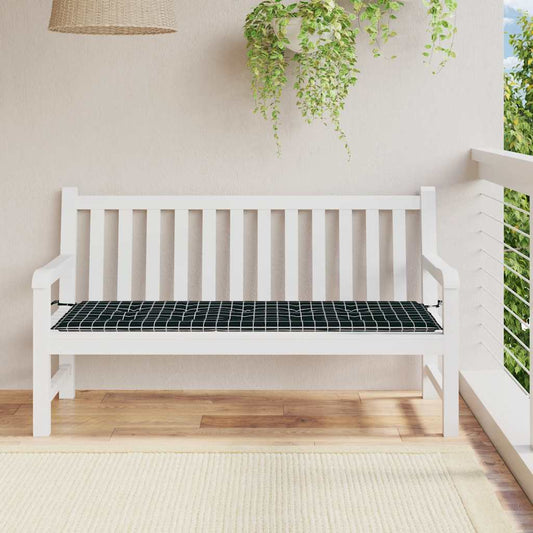 Gartenbank-Auflage Schwarz Karomuster 150x50x4 cm Oxford-Gewebe