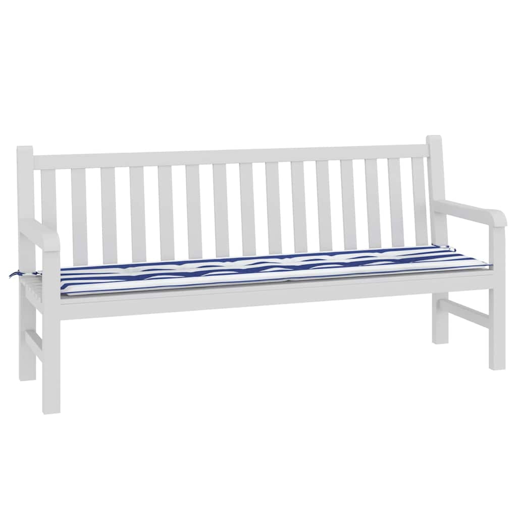 Gartenbank-Kissen Blau und weiß 180 x 50 x 4 cm Oxford Stoff