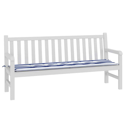 Gartenbank-Kissen Blau und weiß 180 x 50 x 4 cm Oxford Stoff