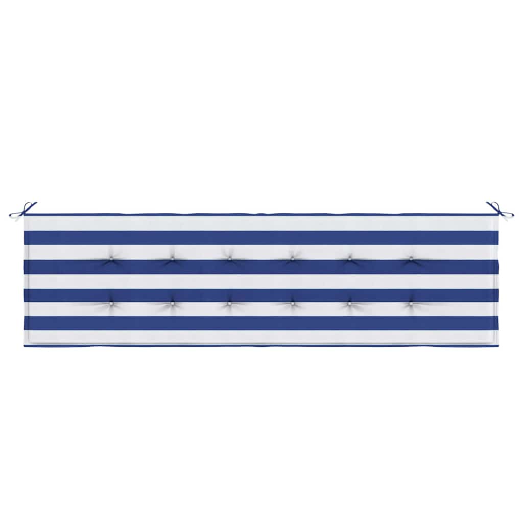 Gartenbank-Kissen Blau und weiß 180 x 50 x 4 cm Oxford Stoff