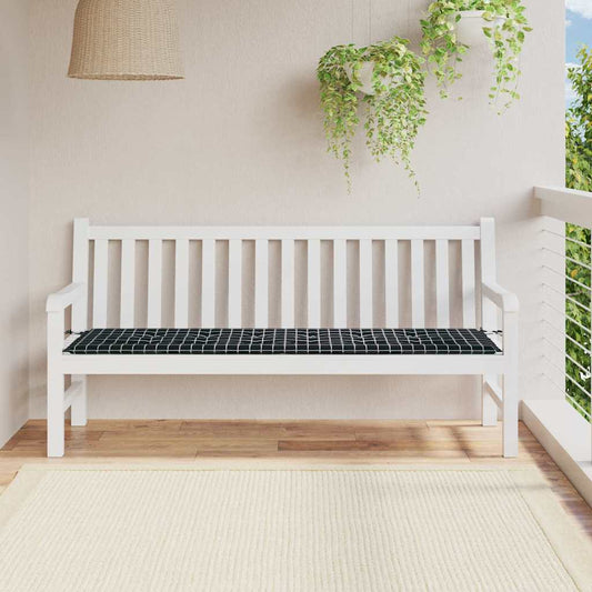 Gartenbank-Kissen Plaid Schwarz 180 x 50 x 4 cm Oxford Stoff