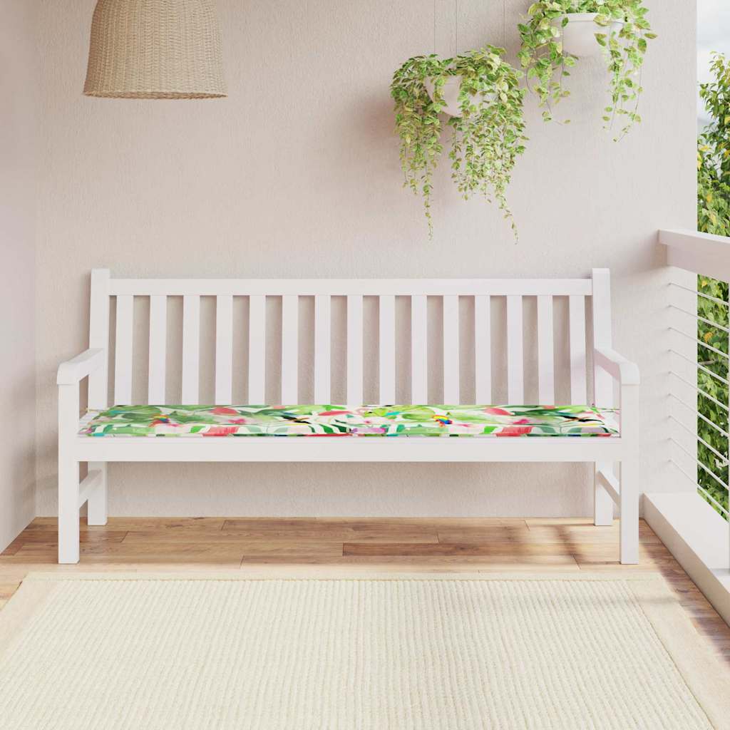 Gartenbank-Kissen Grün und pink 180 x 50 x 4 cm Oxford Stoff